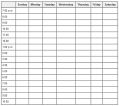 Time Management Chart Schedule Templates Study Schedule