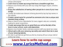 Write down your lyric ideas. How To Write A Rap Song Learn To Write Rap Lyrics Tips Lyrics Method Part 3 Of 5 Youtube