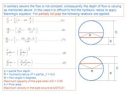 Sewer Hydraulics Gravity Flow Full Flow Gravity Flow