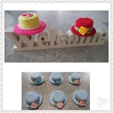 welcome hat 2個 かわいい ミニ帽子 花 フェルト 名札 帽子 かわいい