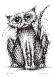 564x563 kitty, hand painted, kitten, fat cats png. Fat Cat Drawing By Keith Mills