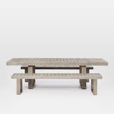 Portside Outdoor Expandable Dining Table Weathered Gray Expandable Dining Table Dining Table With Bench Outdoor Dining Furniture