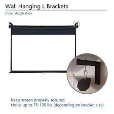 16:9 projection screen canvas 3d hd wall mounted led projector for home theater. Buy Elite Screens 6 Black Universal Projector Screen L Brackets Single Metal Welded Construction Wall Or Ceiling Mount Includes Hooks And Hardware Model Zvmaxlb6 B Online In Senegal B001ehfx6o