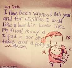 25 things i want my kids to know about christmas elf on the shelf north pole breakfast strange things kids want for christmas. Children Write Santa Lists For The Weird And Wonderful Things They Want For Christmas Daily Mail Online