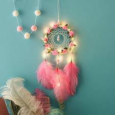 A place for dreamcatcher news, info, photos, videos, gifs, discussions. Xeduo Dreamcatcher With Lighting Christmas Handmade Dream Catcher Feathers Night Light Car Wall Hanging Room Ornaments Xmas Home Decor Pink Wantitall