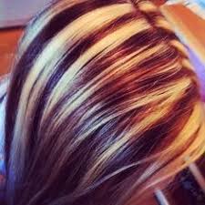 Blonde can be painted throughout or used to lighten burgundy ends for an ombre look. Blonde Hair Deep Burgundy Hair With Blonde Highlights