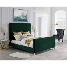 Ranstead Upholstered Sleigh Bed In 2020 Green Master Bedroom Green Bedroom Furniture Green Headboard