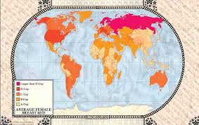 Band size (frame size) the band size is the size of the bra band around the torso. Maps Reveal World Nations Manhood Breast Size Obesity And Divorce Rates Daily Mail Online
