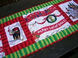 Grinch Table Runner Wall Hanging Dr Seuss Christmas Quilted Etsy Selling Handmade Items Handmade Shop Table Runners