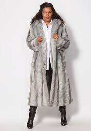 Full Length Faux Fur Coat With Hood Chinchilla Faux Fur Full Length Coat Winter Coats Women Fur Coat