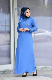 Kolu Lastikli Viskon Elbise 2521 15 Indigo Modest Outfits Fashion Clothes