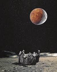 Trashriotart Celebration Of A New Moon Surreal Art Moon Art Space Art