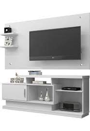 Rack com painel para tv até 60 polegadas samba espresso móveis. Rack C Painel Camacari Branco Chf Moveis Compre Agora Dafiti Brasil