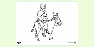 Print jesus rides donkey coloring page coloring page & book. Jesus On A Donkey Colouring Colouring Sheets