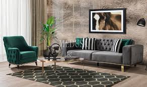 Gri salon dekorasyonu nasıl yapılır? Sean Nova Koltuk Takimi Medusa Home