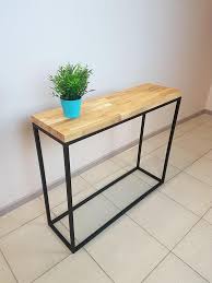 Bought this grey side table to match with my room. Console Side Table Old Oak Metal Legs Natural Wood Black Steel Etsy