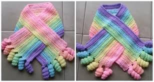 Knit scarf + free pattern. Rainbow Curly Shirley Scarf Crochet Free Pattern Kids Scarf Crochet Knitting