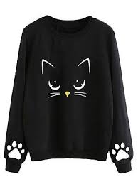 Round Neck Animal Prints Sweatshirt Roupas Fofas Moletons Femininos Roupa Moletom