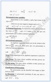 Adamjee Coaching Algebraic Expressions Definitions And Formulae Mathematics Notes For Class 10th In 2020 Algebraic Expressions Mathematical Expression Math Notes