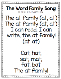 Miss Kindergarten Songs In The Classroom Word Families Word Family Activities Kindergarten Learning Songs