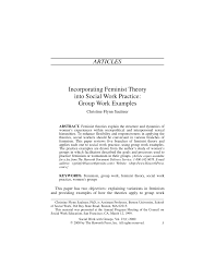 Pdf Incorporating Feminist Theory Into Social Work Practice Group Work Examples
