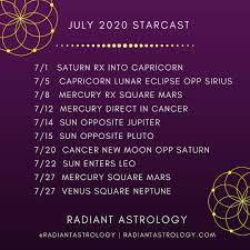 They are capable of finding a deeper level of understanding with their lover. Radiant Astrology July Starcast This Month Will Be Emphasized By Capricorn Cancer Themes Beginning With Saturn S Grand Re Entry Back Into Capricorn Where He Ll Remain Until The Final Departure Onward Into Aquarius