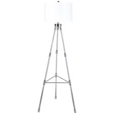 An elegant take on tripod style lighting, this floor lamp design features clear acrylic legs with brushed brass plated foot caps and matching accents. Alcantara 59 Tripod Floor Lamp Acrylic Floor Lamp Tripod Floor Lamps Floor Lamp