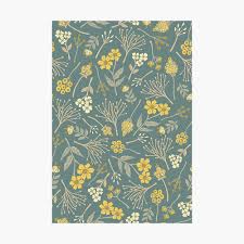 Search free grey floral pattern ringtones and wallpapers on zedge and personalize your phone to suit you. Yellow Cream Gray Tan Blue Green Floral Pattern Poster By Somecallmebeth Redbubble