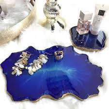 Resin Geode Dish Set In Royalblue In 2020 Resin Jewelry Diy Resin Epoxy Resin Art