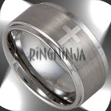 10mm Wide Mens Tungsten Ring W 4 Christian Crosses Wedding Bands Size 7 16 New Mens Wedding Bands Tungsten Tungsten Mens Rings Tungsten Wedding Bands