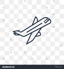 Plane Flying Vector Outline Icon Isolated On Transparent Background High Quality Linear Plane Flying Transparency Concept Can Be Used Web Outline Vector Icon