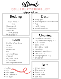 Ultimate College Packing List College Packing Lists College Dorm Checklist College Packing