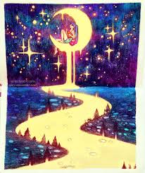 Moon River By Qinni On Deviantart River Drawing Trippy Drawings Art Drawings Random Drawings Drawing Art Qinni Slee Trippy Drawings Trippy Painting Art