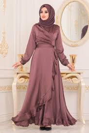 Tesetturlu Abiye Elbise Gul Kurusu Tesettur Abiye Elbise 2307gk Tesetturisland Com Aksamustu Giysileri Elbise The Dress