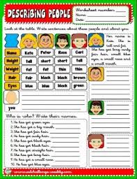Describing People Worksheet Describing Words English Teaching Resources English Lessons