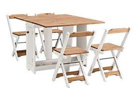 Both the table and chairs are pine and mdf and chairs fold for easy storage. Santos Butterfly Dining Set With 4 Folding Chairs Pine White Furniture Heaven