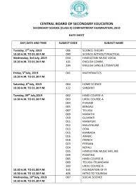Cbse date sheet 2020 : Cbse Class 10 Class 12 Compartmental Exam Date Sheet Is Out Check Schedule Business Standard News