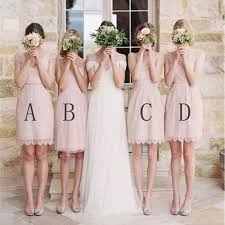 Mismatched Junior Pretty Short Lace Knee Length Blush Pink Mini Custom Make Discount Bridesmaid Dress Wg115 Discount Bridesmaid Dresses Pink Bridesmaid Dresses Short Bridesmaid Dresses