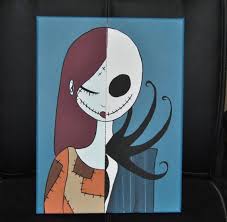 Nightmare Before Christmas Jack Sally Painting 12 X 16 Canvas Art Kids Deco Holiday Decoration Skellington Burton Kids Canvas Art Diy Canvas Art Painting