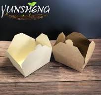 Degradable Disposable Kraft or Bamboo Fiber Paper Folding Box/Customized  Compostable Brown Cardboard Box for Takeout Food