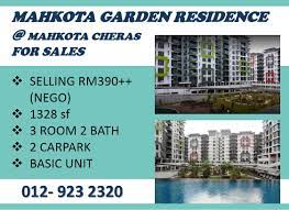 Mivesa garden residences is a masterplanned garden community, with integrated open spaces that covers 60% of a prime 1.8 hectare property located right in the middle of veterans and salinas drive. Mahkota Garden Residence Bandar Mahkota Cheras Freehold For Sale For Sale Rm390k Nego Unit Details 1328sf 3room 2bath 2 Car Parking Basic Unit Facilities