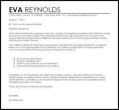 Community Support Worker Cover Letter Sample Cover Letter Templates Examples