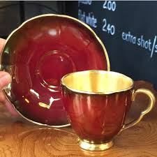 Antikadukkani Carltonware Ici Altin Sivama Turk Kahve Fincani Renk Rouge Fincan Yukseklik 6 Cm El Boyama Ve Tea Cups Vintage Small Coffee Cups Vintage Tea