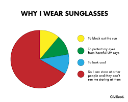 pie chart why i wear sunglasses