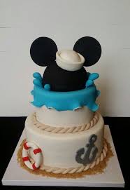 Bizcocho De Mickey Mouse Azul Mickey Nautical Cake Mickey Cakes Mickey Mouse Birthday Cake Nautical Cake