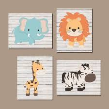 Baby Animal Nursery Safari Nursery Art Prints Or Canvas Set Of Etsy Baby Animal Nursery Art Safari Nursery Art Baby Animal Nursery