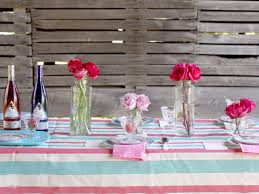 Pretty pink themed valentine dining table decoration with pink roses inside the pink vase. 3 Stylish Summer Table Setting Ideas Hgtv