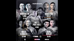 Boxing tonight tv schedule filter by channel info text schedule. Eddie Hearn Unveils Upcoming Matchroom Uk Schedule Youtube