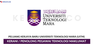 Universiti teknologi mara objektif menyediakan peluang maksimum kepada kaum bumiputera bagi mengikuti pendidikan bertaraf profesional dalam menjadikan uitm sebuah universiti unggul yang berteraskan kesarjanaan dan kecemerlangan akademik bagi menerajui dinamisme bumiputera. Jawatan Kosong Terkini Universiti Teknologi Mara Uitm Kerani Pegawai Teknologi Maklumat Kerja Kosong Kerajaan Swasta