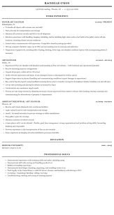 art handler resume sample mintresume